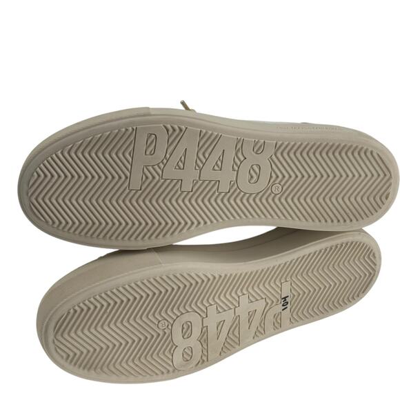 P448 White Gold Glitter Laces Platform Thea Sneakers Womens 37 EU - Picture 13 of 13